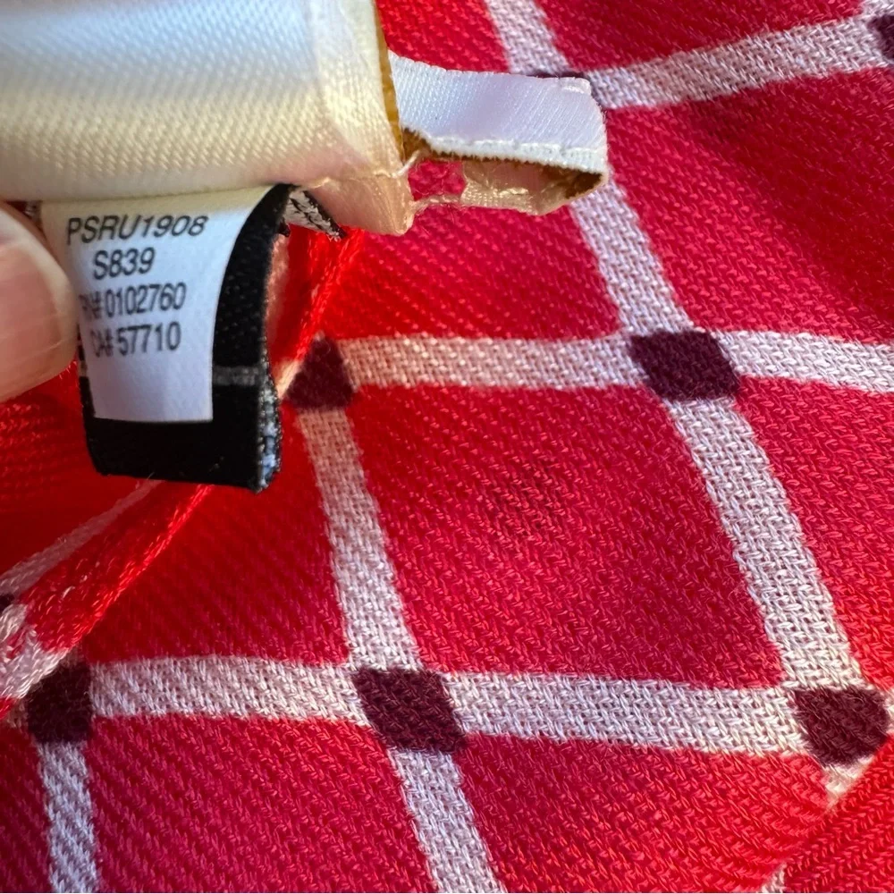 Kate Spade Infinity Scarf Pink Checker Plaid 100% Viscose Spring Summer B34